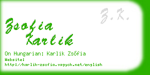 zsofia karlik business card