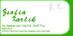 zsofia karlik business card